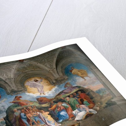 Transfiguration of Christ, painted on a piece of the wall in the sacristy by Girolamo da Carpi