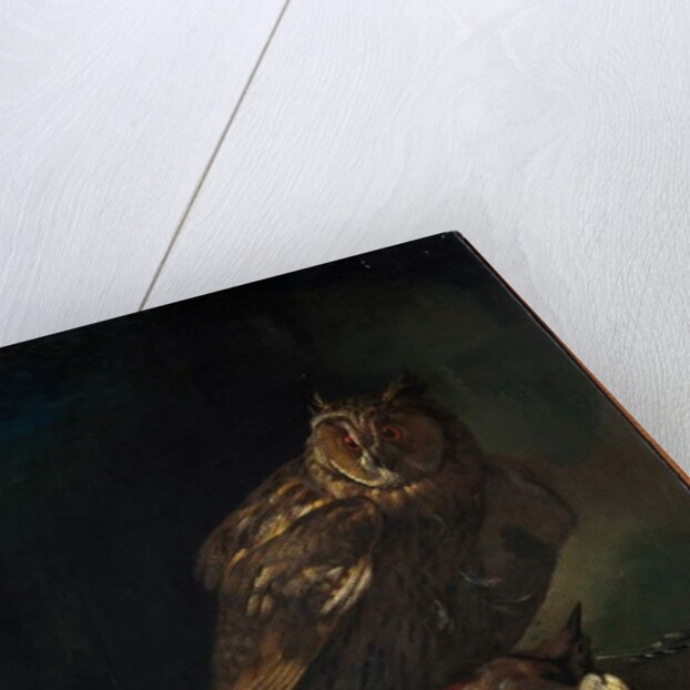 An owl with its prey by Unknown Artist