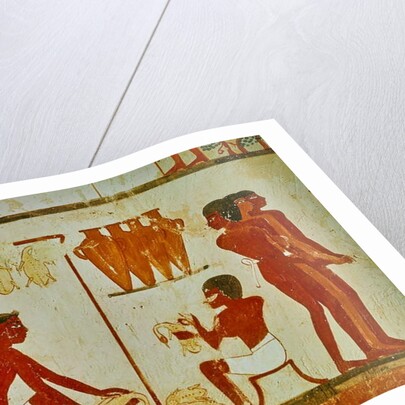 Meat processing of the birds by Egyptian 18th Dynasty