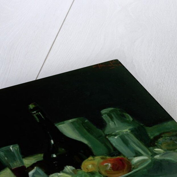 Still Life - Bottle and Fruit by George Leslie Hunter