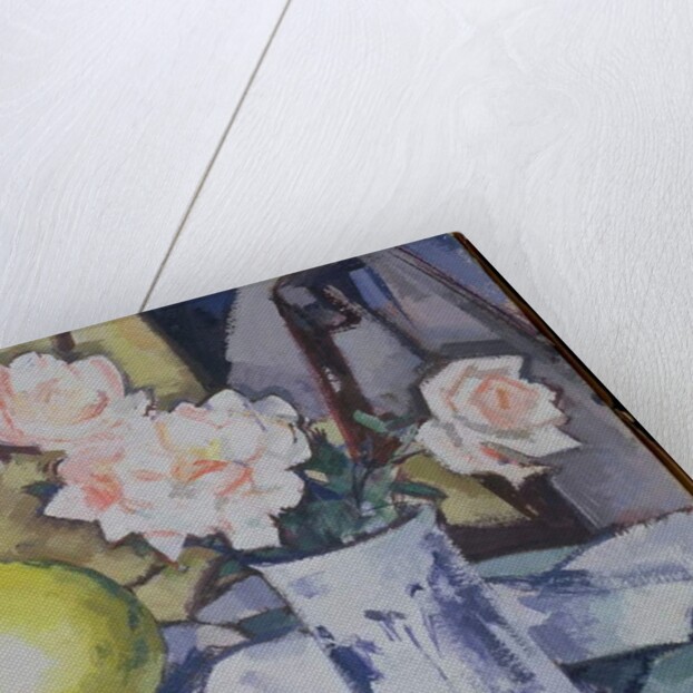 Blue and White Vase, Roses, Melon and Orange by Samuel John Peploe