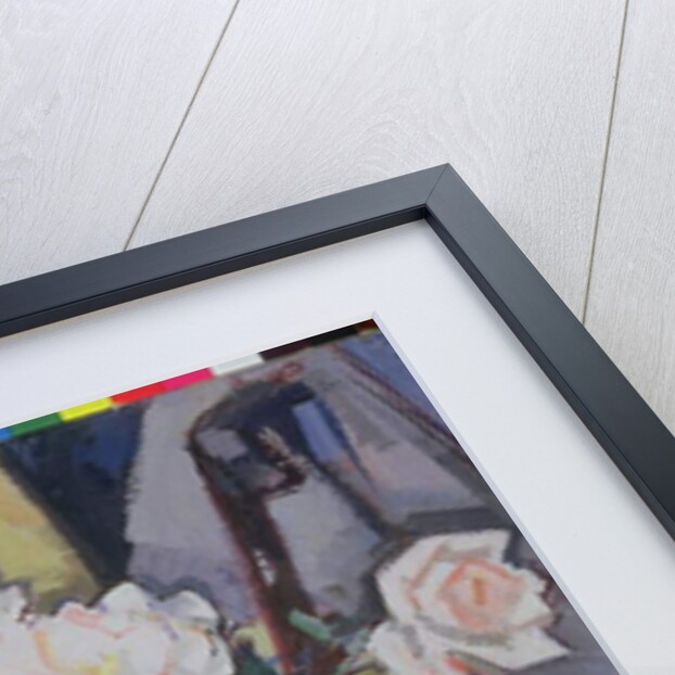 Blue and White Vase, Roses, Melon and Orange by Samuel John Peploe