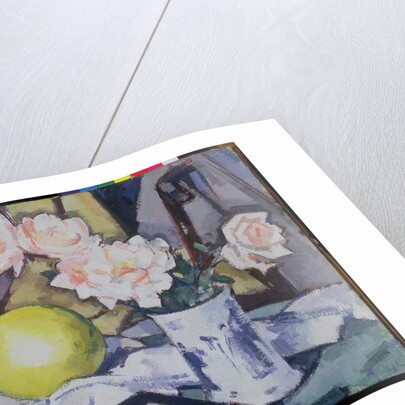 Blue and White Vase, Roses, Melon and Orange by Samuel John Peploe