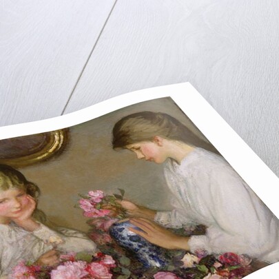Two Girls Arranging Posies by George Clausen
