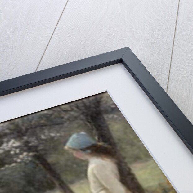 The Young Shepherdess and Her Goat in a Springtime Pasture by Edwin Sherwood Calvert