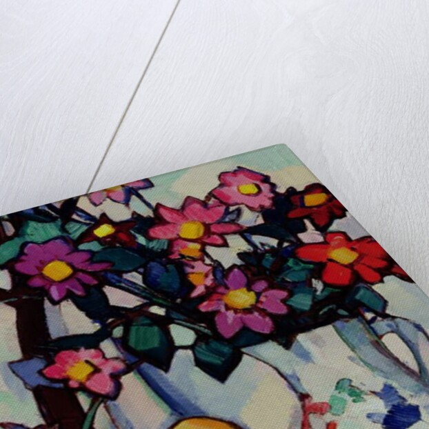 Still life of dahlias and fruit, c.1910-12 by Samuel John Peploe