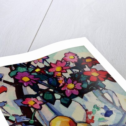 Still life of dahlias and fruit, c.1910-12 by Samuel John Peploe