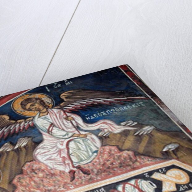 The Christ resurection Michael Archangel is showing the empty shroud to the three Mary by Anonymous