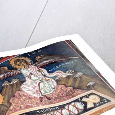 The Christ resurection Michael Archangel is showing the empty shroud to the three Mary by Anonymous