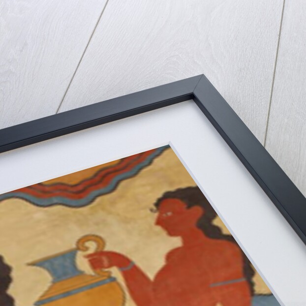 Figures of the procession fresco from the palace at Knossos by Minoan Minoan