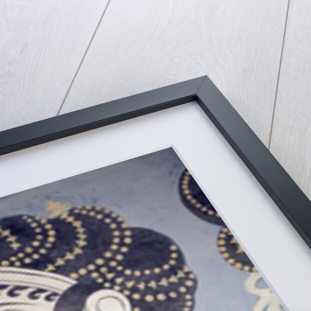 Minoan art. Details of the Ladies in blue fresco by Minoan Minoan