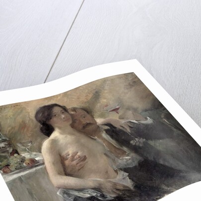 Self portrait with his wife and a sekt glass, 1902 by Lovis Corinth