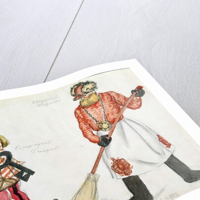 Costume design for 'The Flea', by Yevgeny Zamyatin, 1924 by Boris Mikhailovich Kustodiev