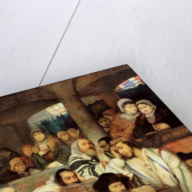 Jews praying in the Synagogue on Yom Kippur, 19th century by Maurycy Gottlieb