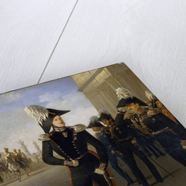 Emperor Nicholas I accepts the official report of the prince Lobanov-Rostovsky, 19th century by Adolphe Ladurner