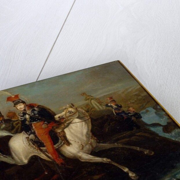 The Death of Prince Josef Poniatowski, at the Battle of Leipzig, 16th October 1813 by School Ukranian