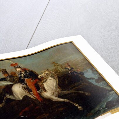 The Death of Prince Josef Poniatowski, at the Battle of Leipzig, 16th October 1813 by School Ukranian