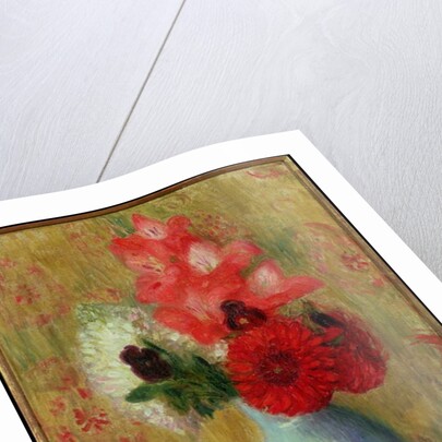 Floral Arrangement in Green Vase by William James Glackens