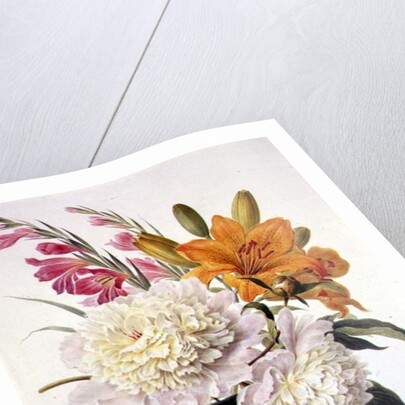 Sprays of Gladioli, Peonies and Lilium Bulbiferum by Henriette Gertruide Knip