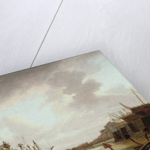 British Men of War at Anchor in Blackwall Reach, 1792 by Dominic Serres