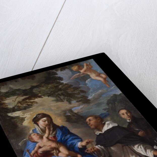 St Dominic receiving the Rosary from the Virgin Mary by Italian School