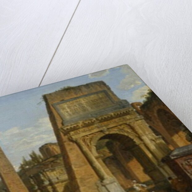 A Capriccio view of Roman ruins, 1737 by Giovanni Paolo Pannini or Panini