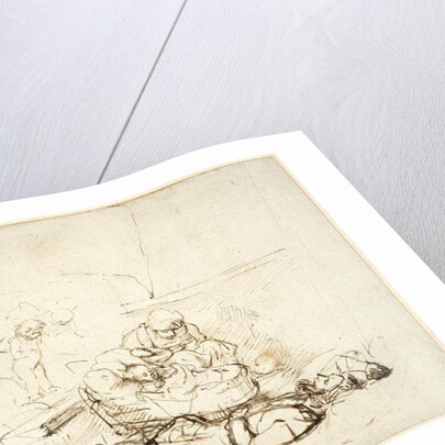 The Holy Family sleeping, with angels, 1645 by Rembrandt Harmensz. van Rijn