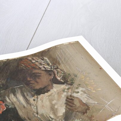 Black woman with peonies, c.1870 by Jean Frederic Bazille