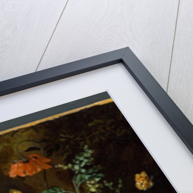 A still life with flowers, butterflies and a lizard in a dell, before 1750 by Rachel Ruysch