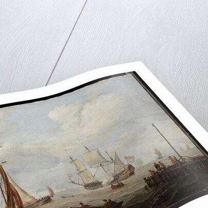 Sea-piece with a Dutch man-of-war, before 1708 by Abraham Storck