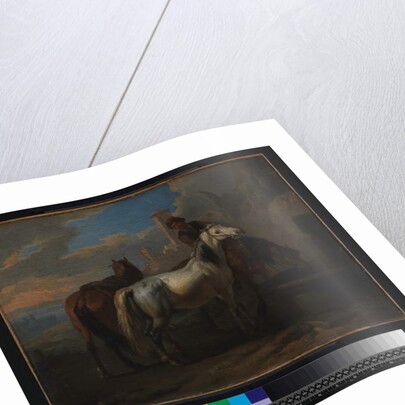 Horses drinking at a fountain, before 1720 by Pieter van Bloemen