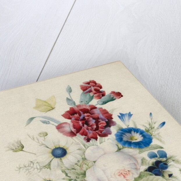 A Spray of Flowers including a Rose, a Blue Convolvulus and Pansies, 1830 by Caroline Adrien