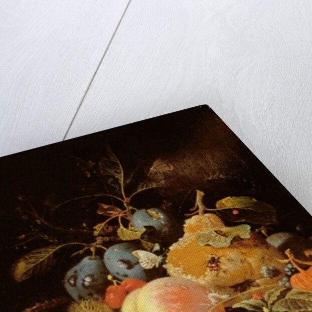 Still Life of Fruit and Nuts on a Stone Ledge by Abraham Mignon