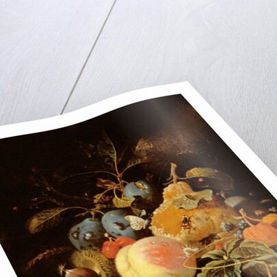 Still Life of Fruit and Nuts on a Stone Ledge by Abraham Mignon