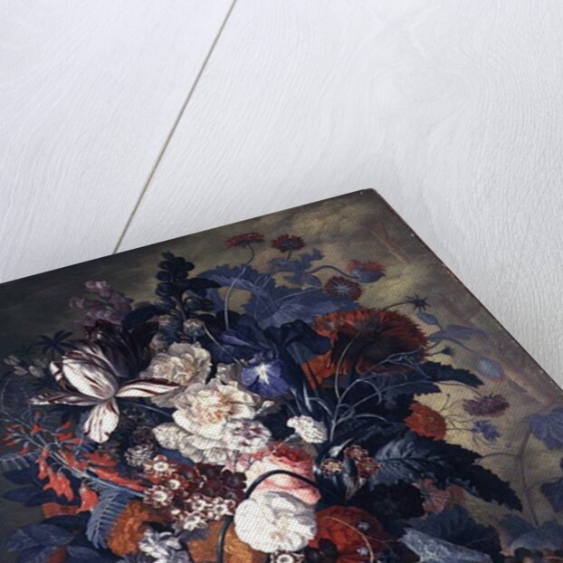 A Vase of Flowers with Fruit by Jacob van Huysum