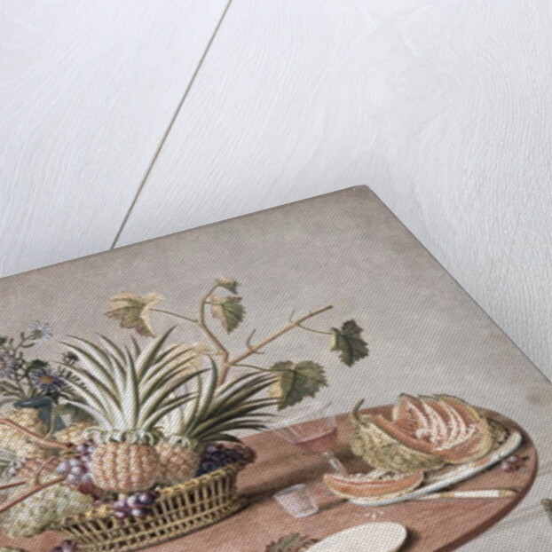 PD.874-1973 Still Life of a Table with Flowers and Fruit, c.1810 by Jean-Louis Prevost