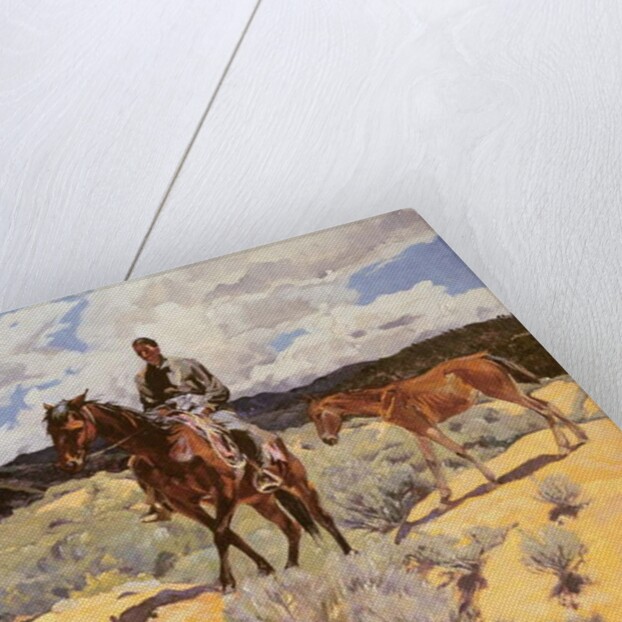 Indian on Horseback with Colt, c.1930 by Walter Ufer