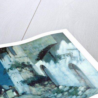 Spanish Village Conversation by Moonlight by Albert Moulton Foweraker