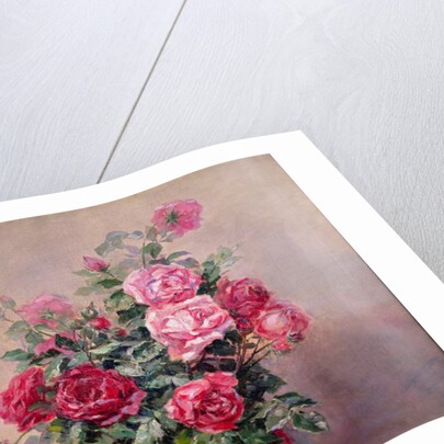 A Bowl of Red and Pink Roses by French School
