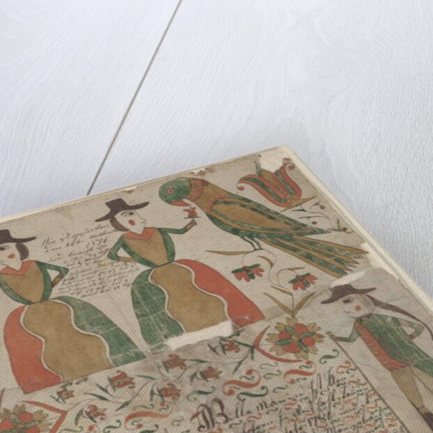 Birth and Baptism Certificate for Anna Margräta Willeman, Fraktur Painting, c.1810 by American School