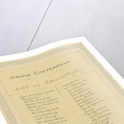 List of Characters, c.1920s by Joseph Clayton Clarke