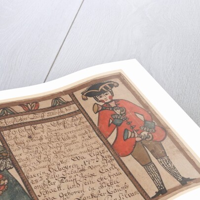 Birth and baptismal certificate for Eva Eissenhaer, c.1773 by Artist Sussel-Washington