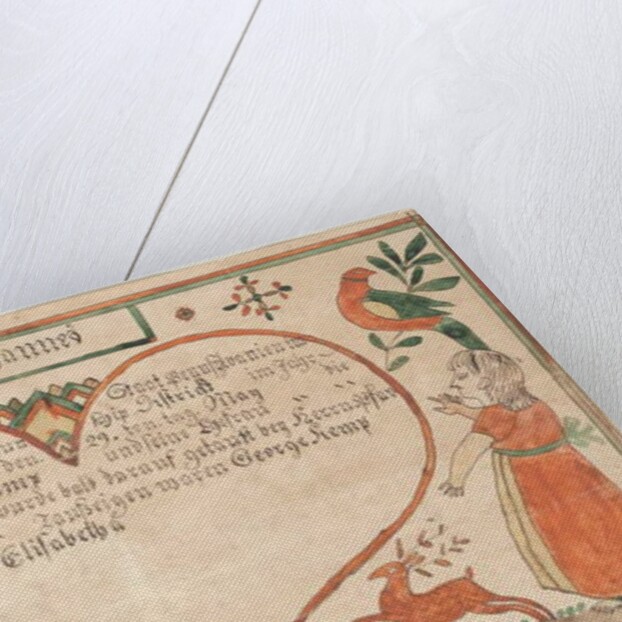 Birth and Baptismal Certificate for Johannes Kemp by Springing Deer Artist