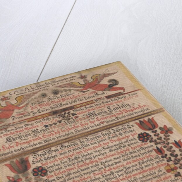 Marriage Greeting for Christian Meyer and Maria Landes, 1784 by Johann Adam Eyer