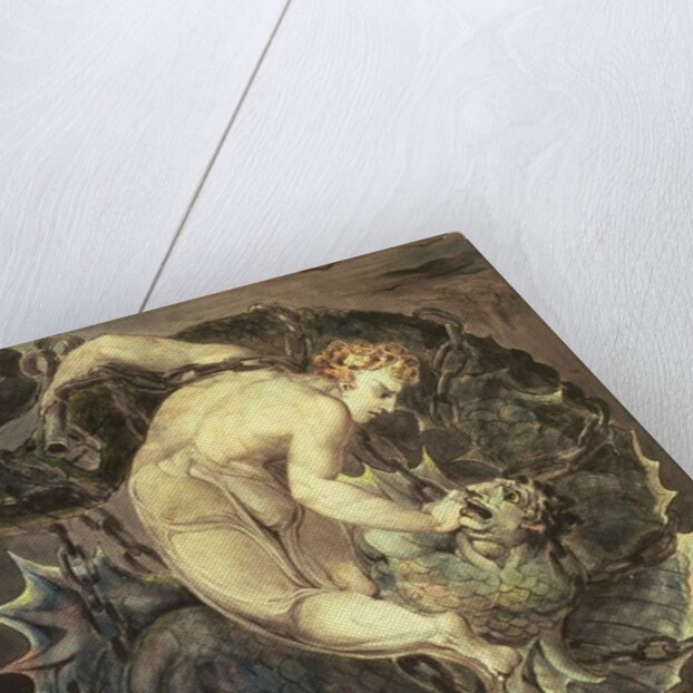 The Angel Michael Binding Satan c.1805 by William Blake