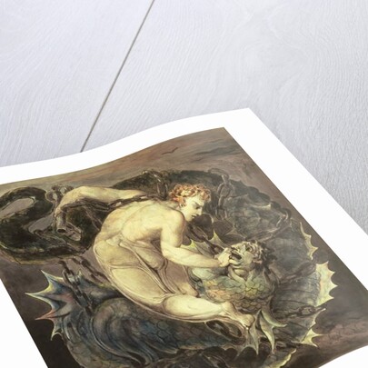 The Angel Michael Binding Satan c.1805 by William Blake