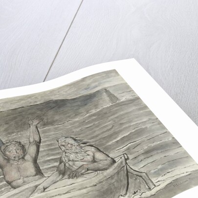 Dante and Virgil in the Skiff of Phlegyas are hailed by Filippo Argenti by William Blake