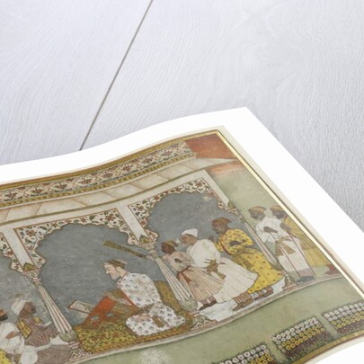 A reading of the Qur'an at court, Album folio with painting, mid-18th century by Indian School