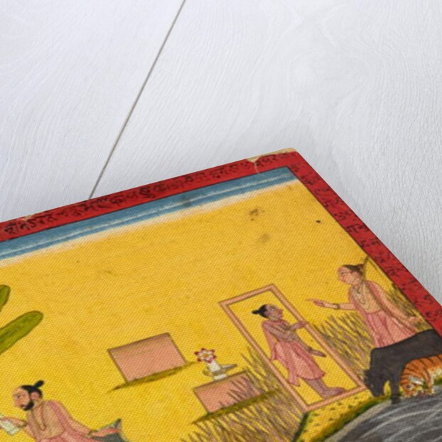 Lakshmana at the hermitage, folio from a Ramayana, c.1690-1710 by Central Indian School