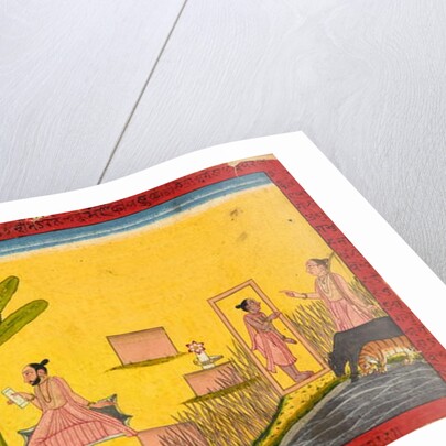 Lakshmana at the hermitage, folio from a Ramayana, c.1690-1710 by Central Indian School